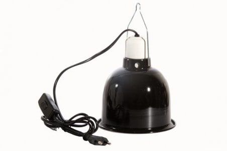 Support double pour lampes chauffantes - Dôme noir pour terrarium