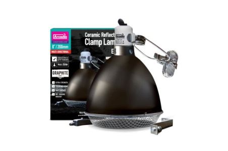 Support double pour lampes chauffantes - Dôme noir pour terrarium