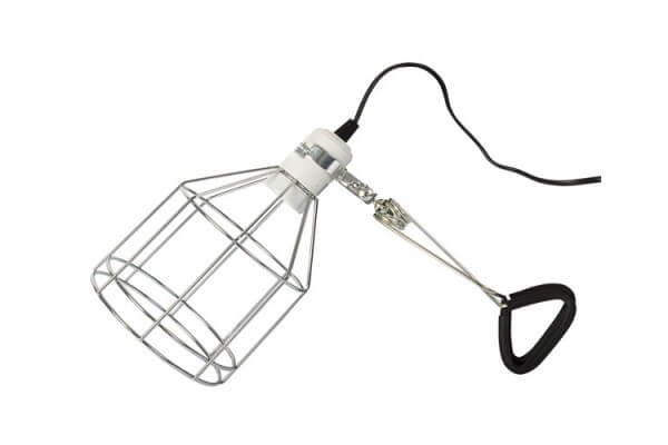 Support de lampe grillagé avec pince de fixation Support de lampe grillagé avec pince de fixation