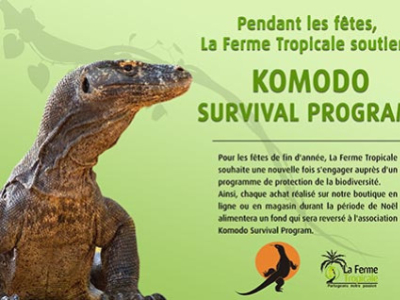 Pour les fêtes de fin d'année, La Ferme Tropicale contribue à Komodo Survival Pr